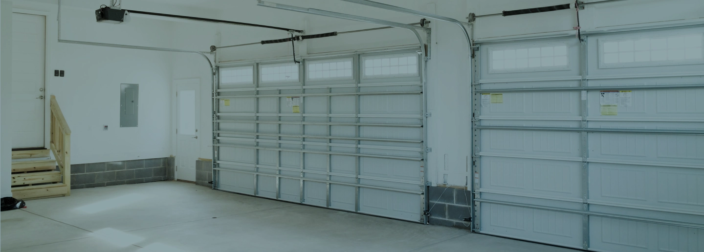 interior view of a wide garage